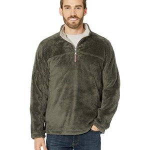 TRUE GRIT Plush Sherpa Pullover Sweater Green